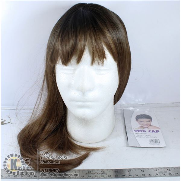 22 INCH SYNTHETIC WIG WITH HAIRNET