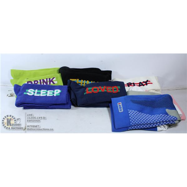 LOT OF SOCKS - VARIOUS WORDS