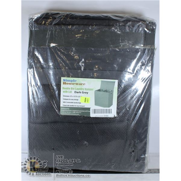 DOUBLE BEEN LAUNDRY HAMPER WITH LID