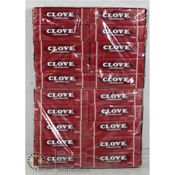 20 PACKS CLOVE CHEWING GUM 5 STICKS PER PACK
