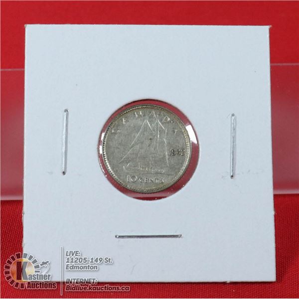 BETTER QUALITY 1943 CANADA SILVER 10 CENT