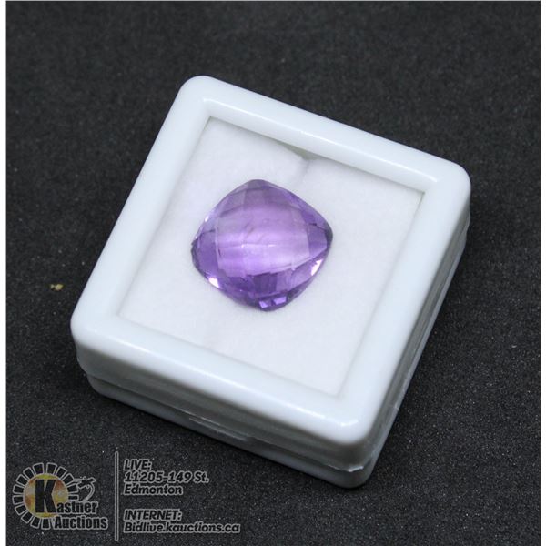 #115-PURPLE AMETHYST GEMSTONE SQUARE 6.10CT