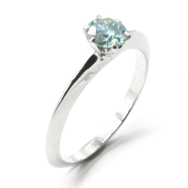 EC-60 SILVER MOISSANITE (ROUND 5.5 MM) RING
