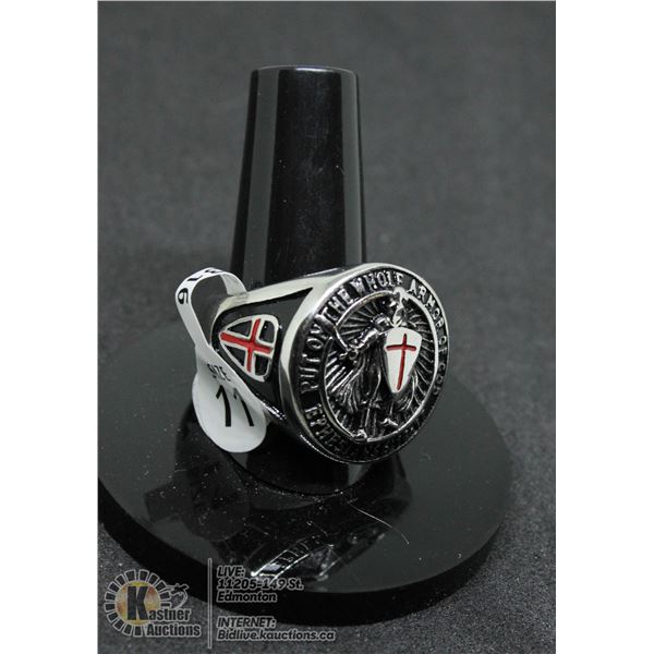 316L STAINLESS STEEL KNIGHTS TEMPLAR RING SIZE 11