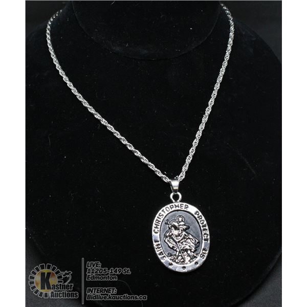 SAINT CHRISTOPHER PENDANT AND CHAIN