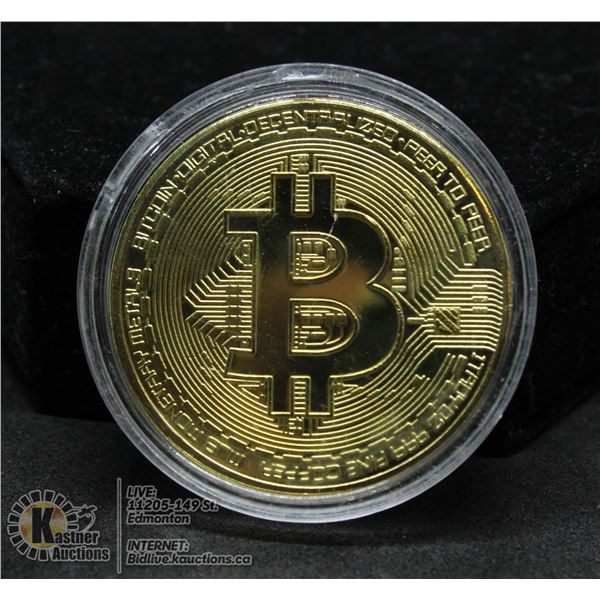 GOLD PLATED BITCOIN IN PROTECTIVE CASE