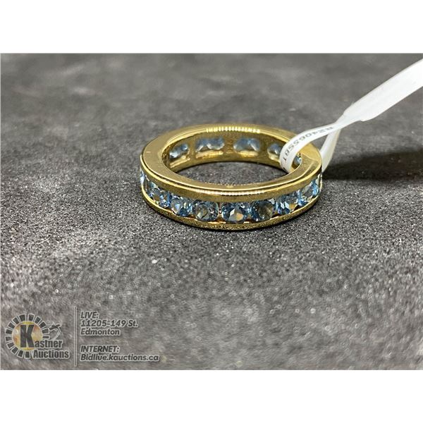 BZ419-154 STERLING SILVER SWISS BLUE TOPAZ RING.