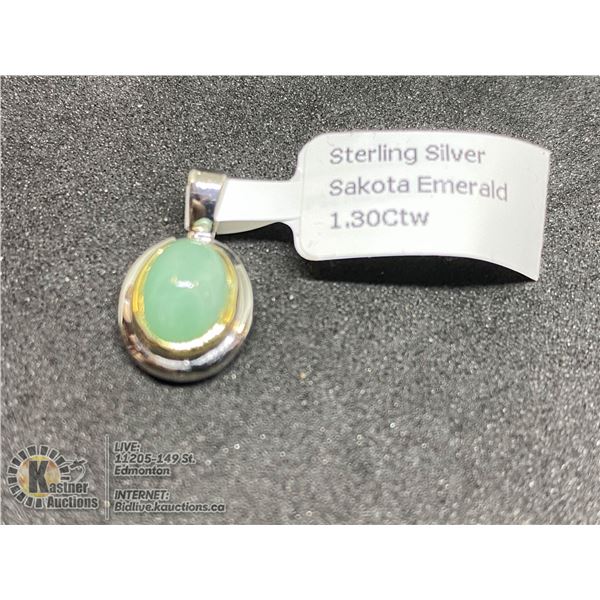 BZ419-161 SILVER EMERALD PENDANT