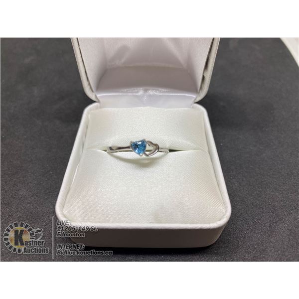 BZ419-165 SILVER BLUE TOPAZ RING