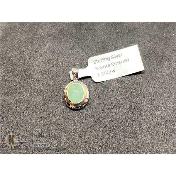 BZ419-172 SILVER EMERALD PENDANT