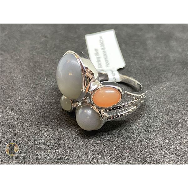 BZ419-182 SILVER MOONSTONE RING
