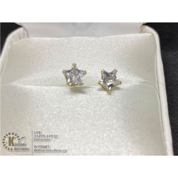 BZ419-185 14K  STAR CZ EARRINGS