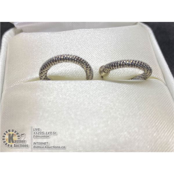 BZ419-197 SILVER SMALL HOOP EARRINGS