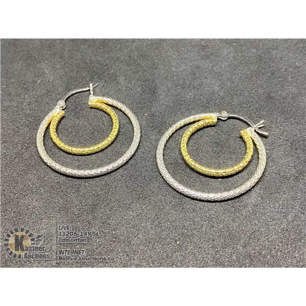BZ419-200 SILVER HOOP EARRINGS