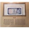Image 1 : 2)  BRUNEI $1.00 BANKNOTE, FRAMED WITH