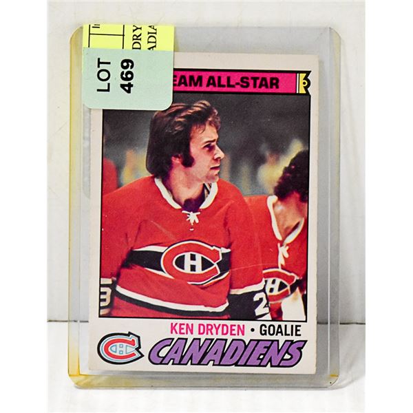 KEN DRYDEN 1977 ALL STAR CARD CANADIANS