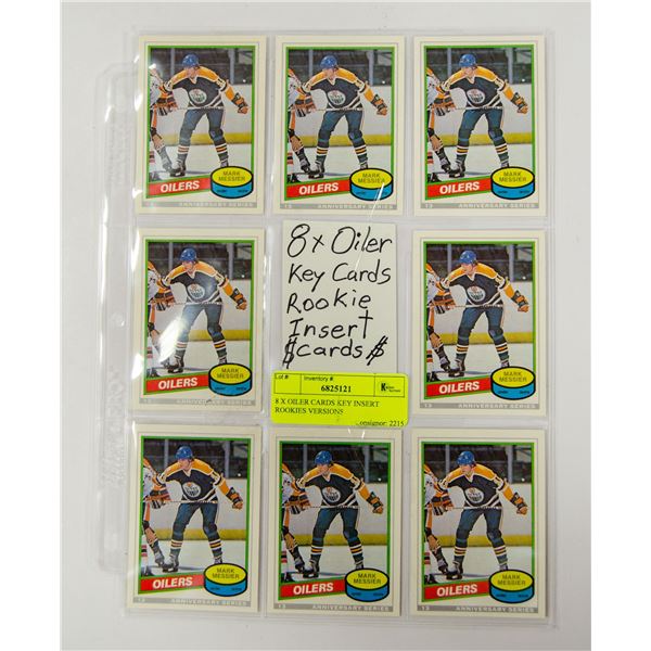 8 X OILER CARDS KEY INSERT ROOKIES VERSIONS