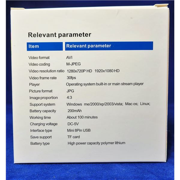 5)  NEW SPORTS HD DV MINI CAMERA, WITH