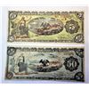 Image 2 : 13)  LOT OF 2 MEXICAN BANKNOTES: 1919 5 PESO