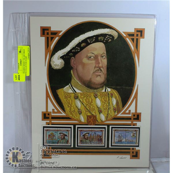 UNFRAMED HENRY VIII ART PRINT WITH COLLECTOR STAMP