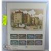 Image 1 : UNFRAMED CITYSCAPE ART PRINT WITH COLLECTOR STAMPS