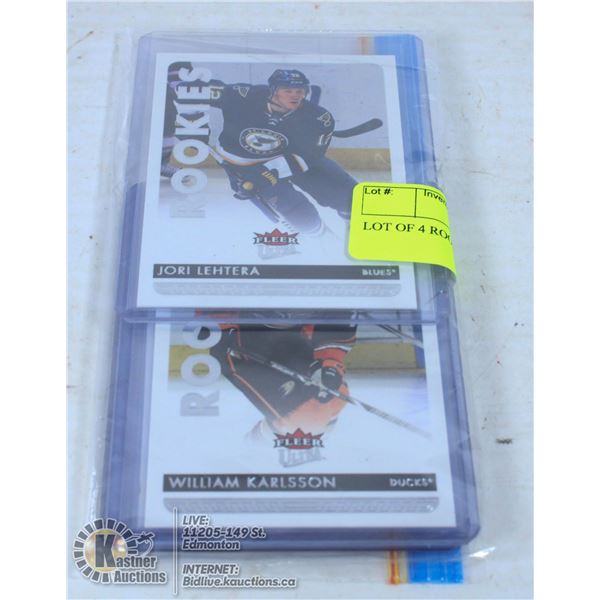 LOT OF 4 ROOKIE CARDS