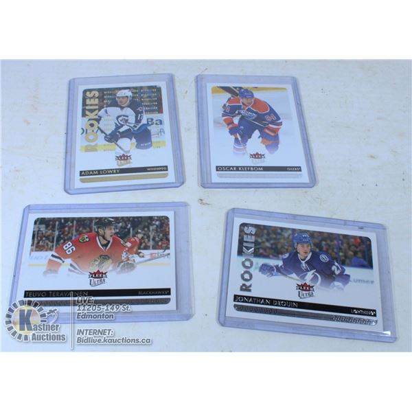 LOT OF 4 ROOKIE CARDS: JOANATHON DROUIN, TEUVO