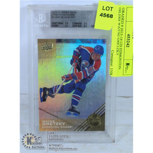 GRADED 9 2013-14 UD EDMONTON OILERS WAYNE GRETZKY