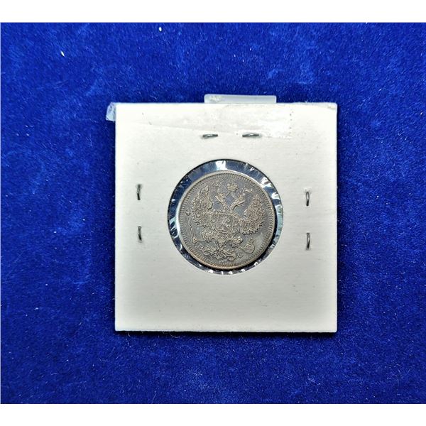 22)  RUSSIAN 20 KOPEK SILVER COIN FROM