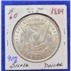 Image 2 : 4)  US 1889 MORGAN SILVER DOLLAR, 90% SILVER