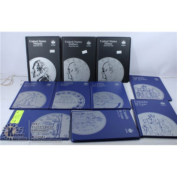 LOT OF 10 MINT/UNUSED COLLECTOR COIN BOOKS