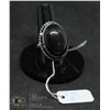 Image 1 : #264-NATURAL BLACK OBSIDIAN RING SIZE 8