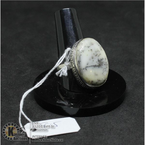 #272-NATURAL DENTRIC OPAL RING SIZE 8.5