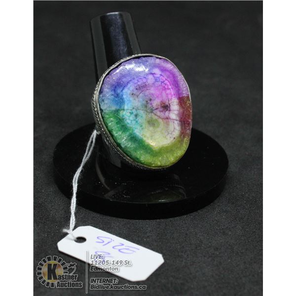 #244-NATURAL RAINBOW SOLAR QUARTZ RING SIZE
