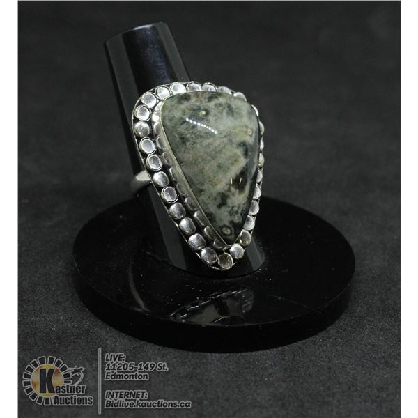 #252-NATURAL OCEAN JASPER RING SIZE 7
