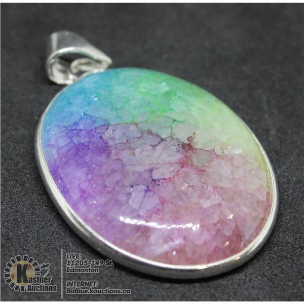 #189- RAINBOW SOLAR QUARTZ PENDANT