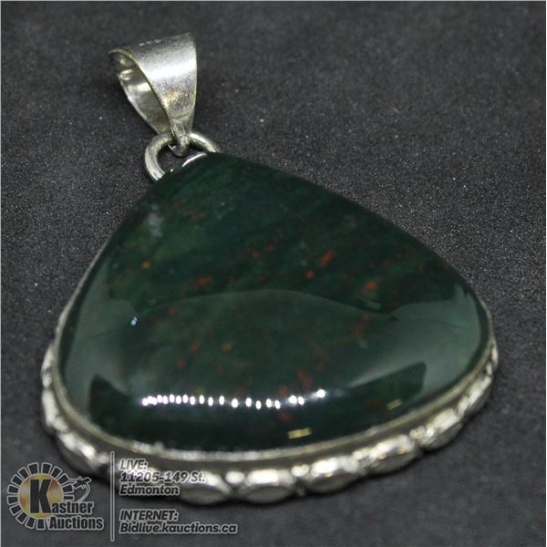 #181- NATURAL BLOODS STONE PENDANT