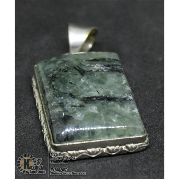 #178- NATURAL PREHNITE PENDANT