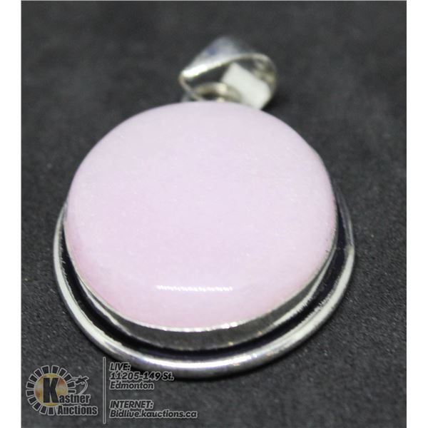 #168- NATURAL PINK ROSE QUARTZ PENDANT