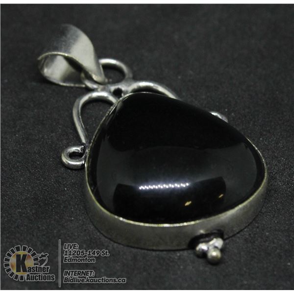 #160- NATURAL BLACK OBSIDIAN PENDANT