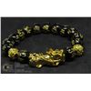 Image 1 : #221- BLACK OBSIDANT BEAD & DRAGON BRACELET 10MM