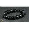 Image 1 : #209- NATURAL BLACK OBSIDANT BEAD BRACELETE 12 MM