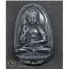 Image 1 : #205- NATURAL BLACK OBSIDANT BUDDHIST PENDANT