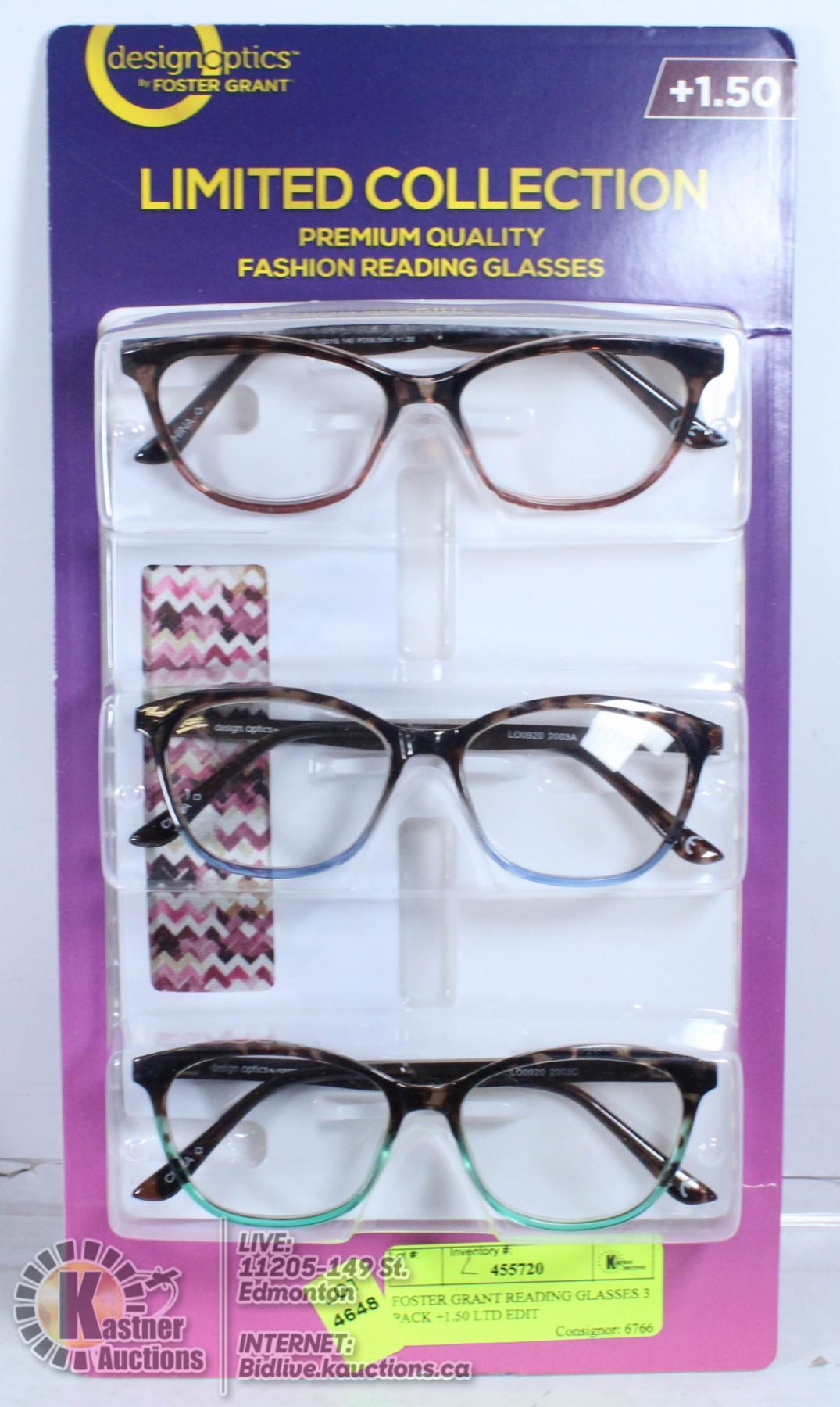 FOSTER GRANT READING GLASSES 3 PACK +1.50 LTD EDIT