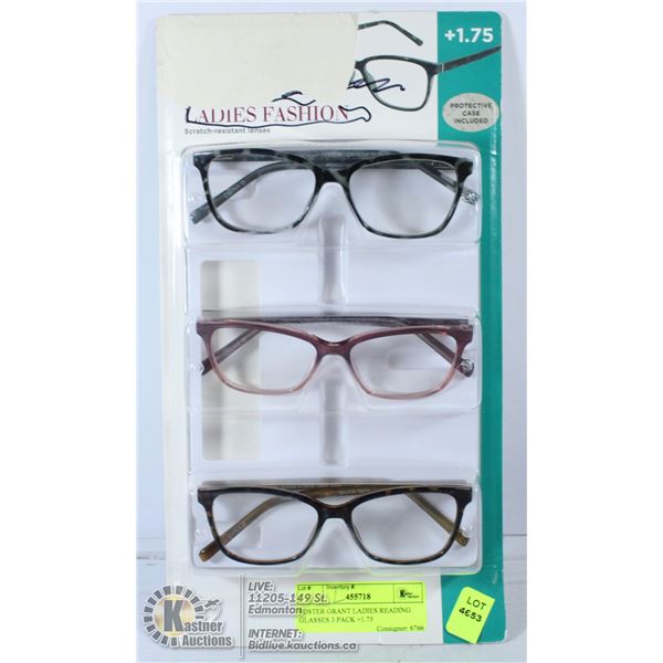 FOSTER GRANT LADIES READING GLASSES 3 PACK +1.75