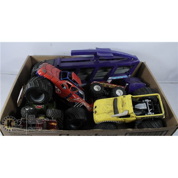 FLAT OF MONSTER TRUCK & ASSTD TOYS