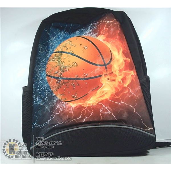 FLAMING BASKETBALL BACKPACK.