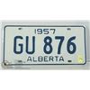 Image 1 : 1957 ALBERTA PLATE LOW NUMBER.