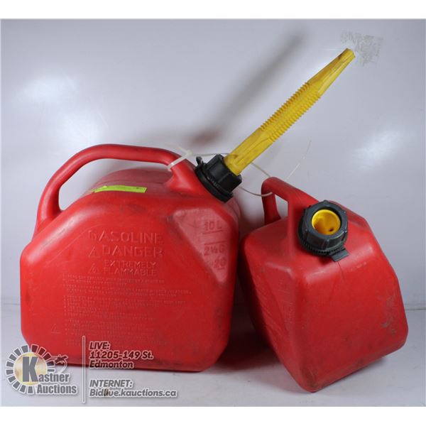 2 JERRY CANS - 5L AND 10L