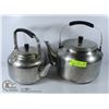 Image 1 : 2 STAINLESS STEEL KETTLES LARGE AND MEDIUM SIZE